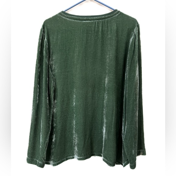 Soft Surroundings Long Sleeve
Silk Blend Velvet Blouse Women's
Size L, Green - Picture 2 of 5